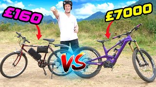 CHEAP DIY ELECTRIC MTB VS PREMIUM £7000 EBIKE [upl. by Anileve941]