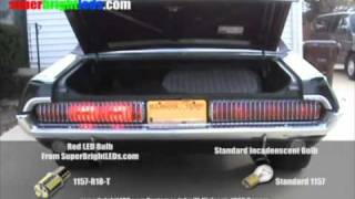 LED vs Incandescent Bulb Comparison  1968 Mercury Cougar [upl. by Lekzehcey]