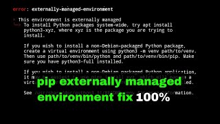 kali Linux pip externally managed environment problem fix  Alienkrishn 👽🦚 [upl. by Eceinaj]