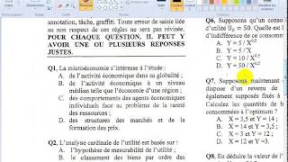 Microéconomie S1 quot Examen QCM 1 quot [upl. by Keslie]