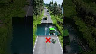 Dump trucks vs water pit 21  BeamNG drive beamngdrive carsvsstairs carsvsmassivepotholes [upl. by Eelasor757]