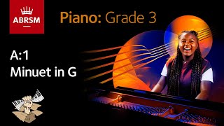 Minuet in G  ABRSM Piano Grade 3 2023 amp 2024 A1  Synthesia Piano tutorial [upl. by Loughlin957]