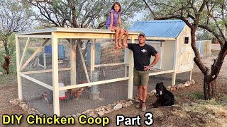 Building DIY Chicken Coop Build  Part 3 Coop Run [upl. by Meerak]