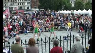 wHOOPs  The Olympic Womens Hoop Squad  Comedy Hula Hoop Street Show [upl. by Ymmit484]