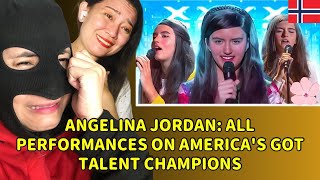 Angelina Jordan ALL Performances on Americas Got Talent Champions  reaction [upl. by Jacobba]