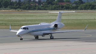 Air Hamburg Embraer Legacy 650 landing at Graz Airport  DAHOS [upl. by Ariay409]