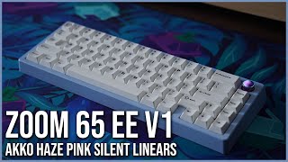 Zoom 65 EE V1  Akko Haze Pink Silent Linears [upl. by Farwell]