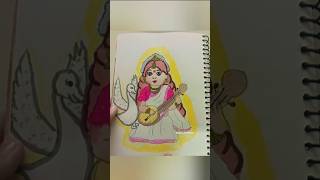 Saraswati Mata drawing  coloring  kashvi art house [upl. by Sliwa]