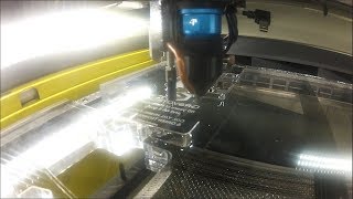 Gravograph LS1000XP engraving and cutting 1 inch acrylic [upl. by Alemrac]