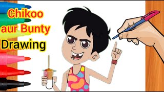 How to draw Bunty cartoon  Chikoo aur Bunty cartoon drawing  Chiku Bunty [upl. by Anelim]