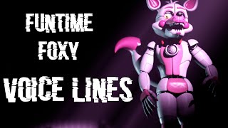 SFM FNAF Funtime foxy voice lines animated [upl. by Cyprus]