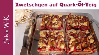 Zwetschgenkuchen mit QuarkÖlTeig  Streusel  Pflaumenkuchen  saftig [upl. by Bik218]