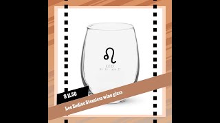 Leo Zodiac Stemless wine glass [upl. by Llessur523]