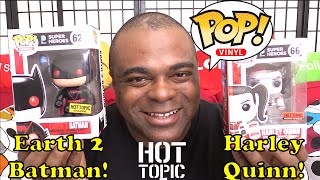 Funko Pop Vinyl EARTH 2 BATMAN amp HARLEY QUINN ROLLER DERBY Unboxing amp Review Hot Topic Exclusive [upl. by Cottle310]