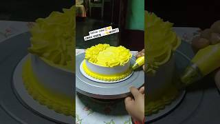 Simple cake design🎂💛birthday cake🎂shortsfeed youtubeshorts sorts cake [upl. by Rochkind585]