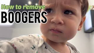 How to clean babies congested nose  how to decongest a nose  hydrasense  how to remove boogers [upl. by Idnahr858]