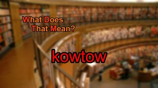 What does kowtow mean [upl. by Yelhak]