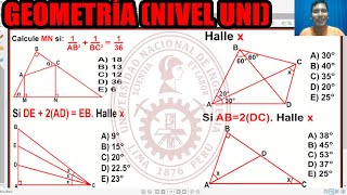 RESOLVIENDO PROBLEMAS DE GEOMETRIA ADMISION UNI INTERESANTES [upl. by Dare]