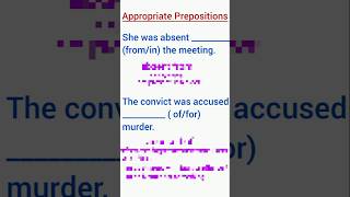 Appropriate Prepositions  English Grammar in Bengali shorts [upl. by Nadabb]