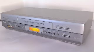 2002 Sharp VCH730X VCR VHS Tape Rewind [upl. by Namia901]