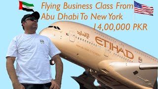 Flying Etihad business class from Abudhabi to New York  Etihad Boeing 787 dream linertravel [upl. by Anod]