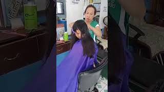 Two young sisters long hair cut short haircut ladieshaircut pixiecut haircutforlonghair hair [upl. by Erdne525]