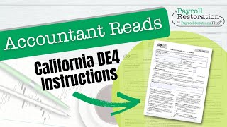 Accountant Reads California DE4 Instructions [upl. by Ytisahcal656]