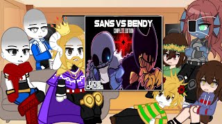 Undertale react to BENDY vs SANS Part 1 Gacha reacts  🇺🇸 [upl. by Zurheide]