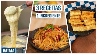 BATATA NA FRANÇA CHINA E JAPÃO  3 RECEITAS 1 INGREDIENTE [upl. by Ajup]