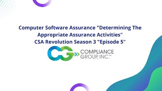 CSA  FDA  Computer Software Assurance RiskBased Approach [upl. by Amihc]