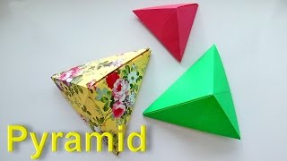 How to make a Pyramid out of Paper Origami Tutorial for Beginners Origami Pyramid easily [upl. by Eiggam]