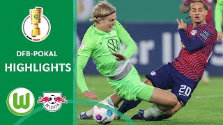 Title defender RB Leipzig is out  VfL Wolfsburg vs RB Leipzig 10  Highlights  DFBPokal  Rd 2 [upl. by Hugibert]