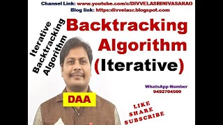 Iterative Backtracking Algorithm  Algorithm for Backtracking General Method  Backtracking  DAA [upl. by Kylynn]