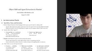 AFLA27 Definiteness Object Shift and Agent Extraction in Mandar  Dan Brodkin [upl. by Hoi]