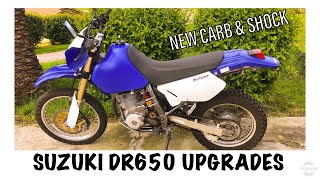 Suzuki DR650 Carburetor and Shock Upgrade Installation [upl. by Eimorej]