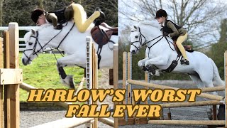 HARLOWS WORST FALL EVER SO SCARY [upl. by Doniv]