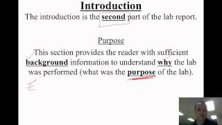 Video 12  How To Write A Lab Report  Introduction [upl. by Aleksandr]