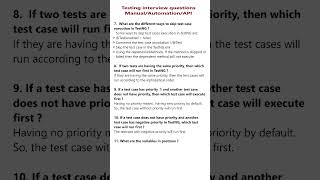 Part 2 Software testing interview questions and answers Automation Manual API [upl. by Bywaters405]