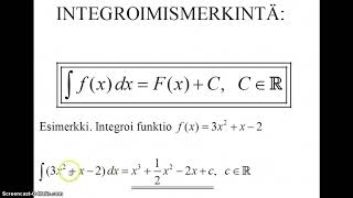 Integraalifunktion määritelmä [upl. by Notyarb882]