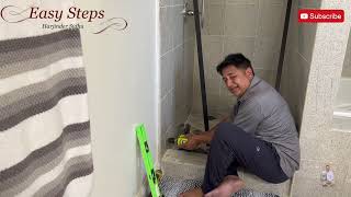 SAVE MONEY  How To Install a Shower Door Yourself  How To Install Frameless Pivot Shower Door [upl. by Lyman38]