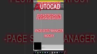 LAYOUT en AUTOCAD  como CONFIGURAR SHORT [upl. by Ennovoj526]