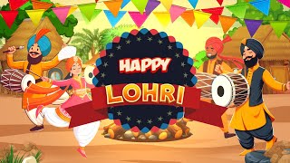 Lohri festival greetings 2024  Happy Lohri motion graphics  Lohri festival or celebration videos [upl. by Ltney]