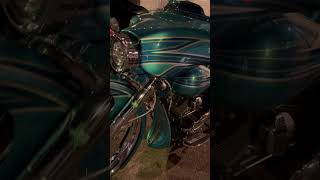 Beautiful Paint Custom Harley 3 Downtown Lone Star Biker Rally Galveston 2024 [upl. by Lemej]