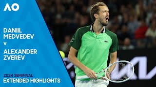 Daniil Medvedev v Alexander Zverev Extended Highlights  Australian Open 2024 Semifinal [upl. by Ennairod]