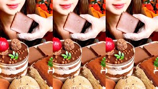 ASMR Dessert Mukbang Eating Creamy Chocolate Cake  Mukbang Eating Show💗🍰🧁 16 [upl. by Rimma114]