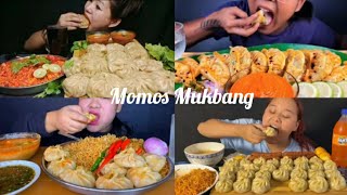 MOMOS EATING CHALLENGE  MOMOS MUKBANG  EATING MOMOS NOODLES  ASMR MUKBANG  MY FIRST VLOG [upl. by Nisen]