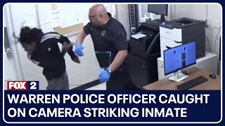 Warren police officer caught on camera striking inmate slamming him to ground [upl. by Gnap]