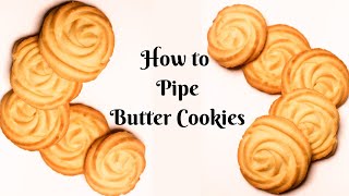 How to pipe butter cookies  Wilton 1M nozzle [upl. by Ailam]