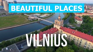 Vilnius best places to visit  Trip views holidays scenery rest  Lithuania 4k drone [upl. by Amihsat283]