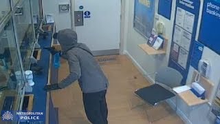 CCTV footage shows dramatic armed bank robbery in London [upl. by Jola]